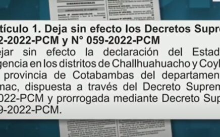 Dejan sin efecto estado de emergencia