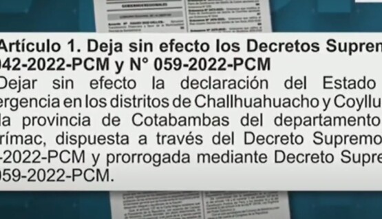 Dejan sin efecto estado de emergencia